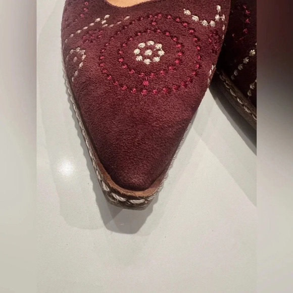 Sundance Minette Embroidered Leather Slingback 36 Boho Festival Bohemian Hippie - Picture 2 of 7